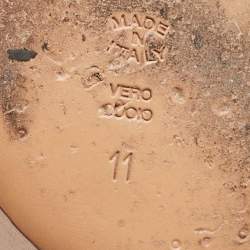 Pre Owned Casadei Beige Satin Platform Peep Toe Pumps Size 41