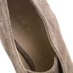 Pre Owned Casadei Brown Suede Lace Up Derby Platform Ankle Boots Size 36