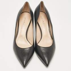 Pre Owned Casadei Black Leather Pointed Toe Pumps Size 41
