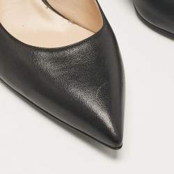Pre Owned Casadei Black Leather Pointed Toe Pumps Size 41