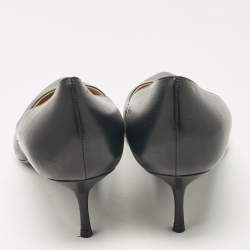 Pre Owned Casadei Black Leather Pointed Toe Pumps Size 41