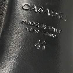 Pre Owned Casadei Black Leather Pointed Toe Pumps Size 41
