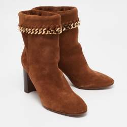 Casadei Brown Suede Ankle Length Boots Size 39