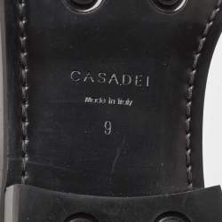 Casadei Black Suede Chain Detail Knee Length Boots Size 39