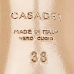 Pre Owned Casadei Metallic Rose Gold Leather Pointed Toe Pumps Size 38