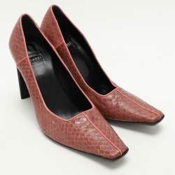 Casadei Pink Python Pointed Toe Pumps Size 37