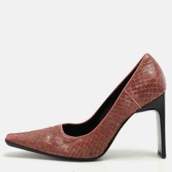 Casadei Pink Python Pointed Toe Pumps Size 37