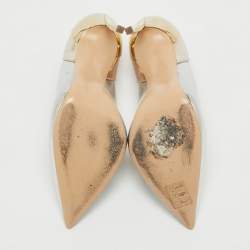 Pre Owned Casadei Tricolor Leather Pointed Toe Pumps Size 39