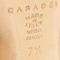 Casadei Beige Python Embossed Leather D'orsay Pumps Size 37.5