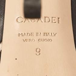 Pre Owned Casadei Black Patent Leather Peep Toe Pumps Size 39