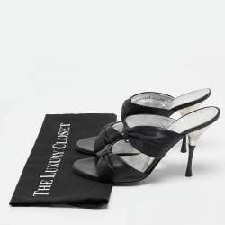 Casadei Black Leather Slide Sandals Size 38