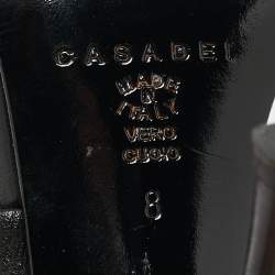 Casadei Black Leather Slide Sandals Size 38
