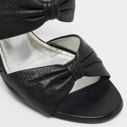 Casadei Black Leather Slide Sandals Size 38