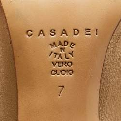 Casadei Gold Leather Mid Calf Boots Size 37