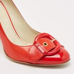 Casadei Red Leather Buckle Detail Pumps Size 37