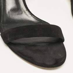 Casadei Black Suede Ankle Strap Block Heel  Sandals Size 39