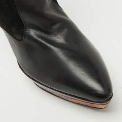 Casadei Black Suede and Leather Platform Ankle Length Boots Size 37.5