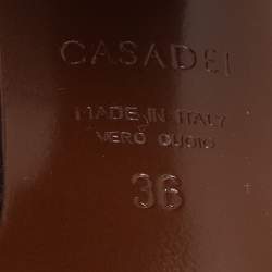 Casadei Brown Suede C Chain Embellished Calf Length Boots Size 36
