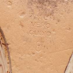 Pre Owned Casadei Pink Patent Leather Cork Wedge Ankle Strap Sandals Size 38