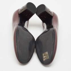 Pre Owned Casadei Purple Leather Embossed Chain Heel Pumps Size 37