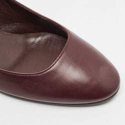 Pre Owned Casadei Purple Leather Embossed Chain Heel Pumps Size 37