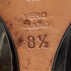 Casadei Black Leather Slingback Wedge Pumps Size 38.5