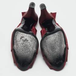 Casadei Burgundy Satin Slingback Sandals Size 37