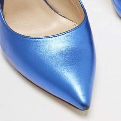 Casadei Blue/Gold Leather Techno Blade Pumps Size 35.5