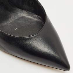 Pre Owned Casadei Black Leather Ankle Strap Pumps Size 40