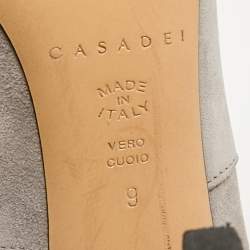Casadei Grey Suede Pointed Toe Ankle Length Boots Size 39