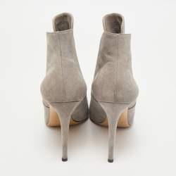 Casadei Grey Suede Pointed Toe Ankle Length Boots Size 39