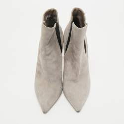 Casadei Grey Suede Pointed Toe Ankle Length Boots Size 39