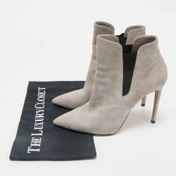 Casadei Grey Suede Pointed Toe Ankle Length Boots Size 39