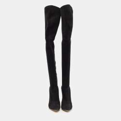 Casadei Black Suede Blade Over The Knee Boots Size 37.5
