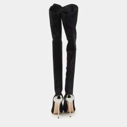 Casadei Black Suede Blade Over The Knee Boots Size 37.5