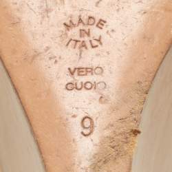 Pre Owned Casadei Metallic Leather Wedge Ankle Strap Sandals Size 39