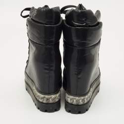 Pre Owned Casadei Black Nylon Wedge Sneakers Size 40