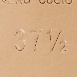 Pre Owned Casadei Beige Suede Pearl Embellished Heel Pointed Toe Pumps Size 37.5