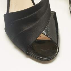 Pre Owned Casadei Black Satin Cut Out D'orsay Pumps Size 38