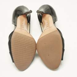 Pre Owned Casadei Black Satin Cut Out D'orsay Pumps Size 38