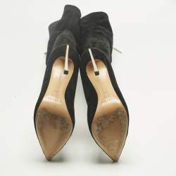 Pre Owned Casadei Black Suede Over The Knee Length Boots Size 38.5