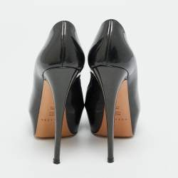 مملوكة مسبقًا حذاء كعب عالي كاسادي جلد ل امع رمادي معدني مفتوح من الأمام مقاس 36