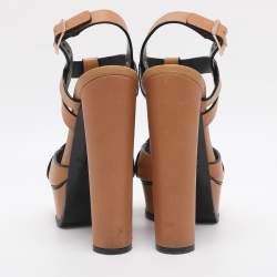 مملوكة مسبقًا Casadei Size 35 Brown Leather Platform Sandals