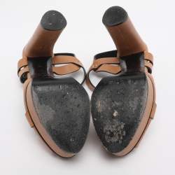 مملوكة مسبقًا Casadei Size 35 Brown Leather Platform Sandals