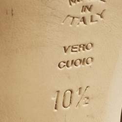 Pre Owned صندل كاساداي سير من الجلد بني بكعب منصة حزام تي مقاس 40.5