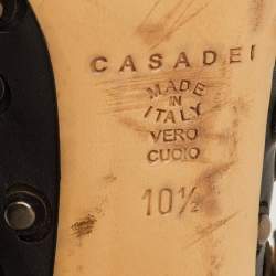 مملوكة مسبقًا Casadei Size 40.5 Black Leather Studded Pointed Toe Pumps