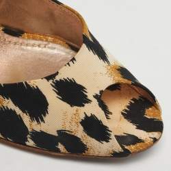 مملوكة مسبقًا Casadei Size 40 Tricolor Canvas Wedge Peep Toe Pumps