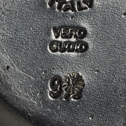 مملوكة مسبقًا Casadei Bow Size 39 Gold/Black Fabric and Lace Platform Sandals