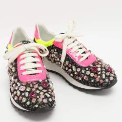 Pre Owned حذاء رياضي كاساداي بلوري متعدد الألوان ودانتيل منخفض مقاس 37