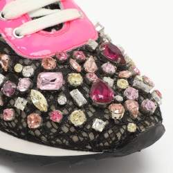 Pre Owned حذاء رياضي كاساداي بلوري متعدد الألوان ودانتيل منخفض مقاس 37